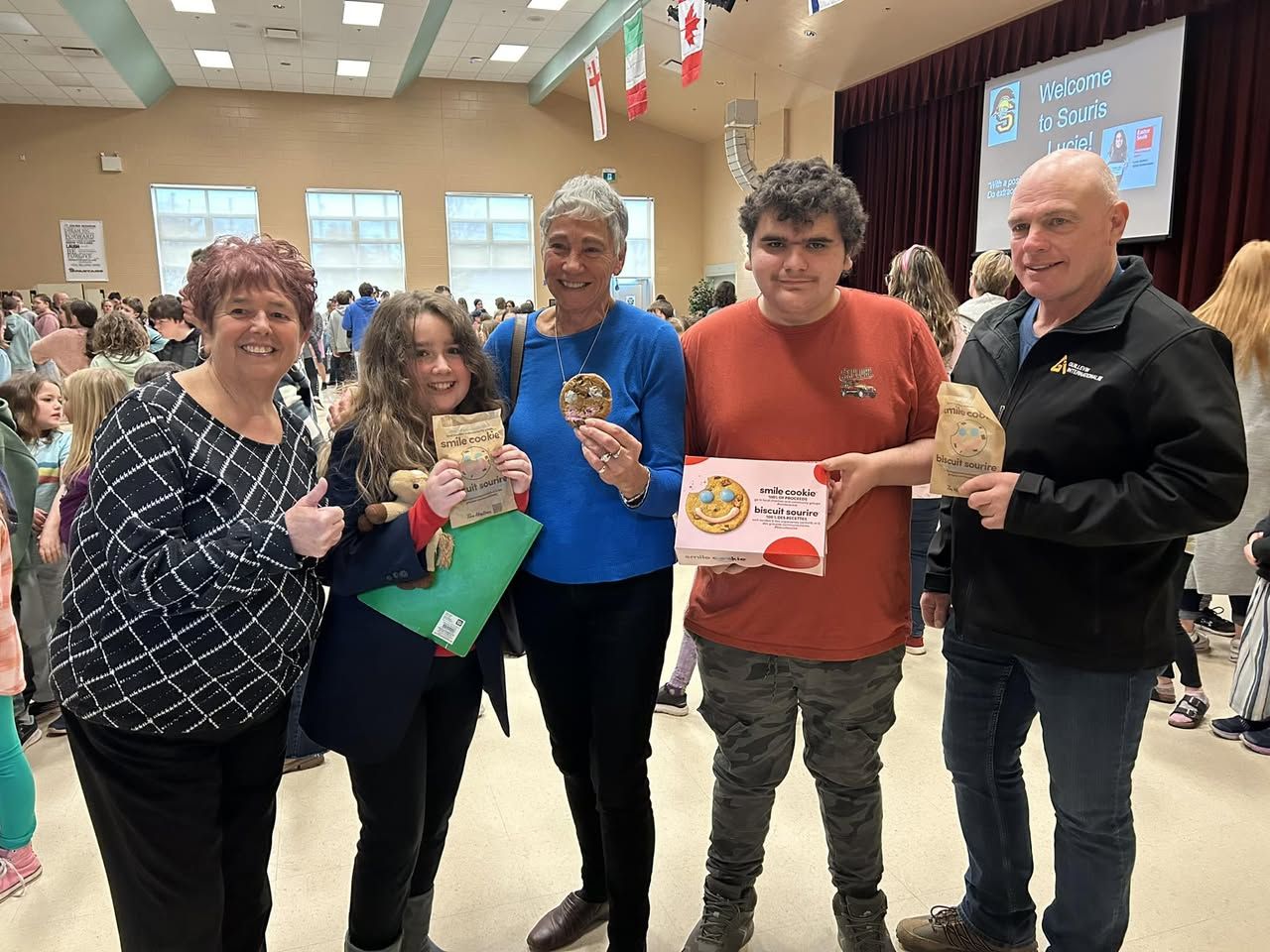 Board members and supporters celebrating Smile Cookie week