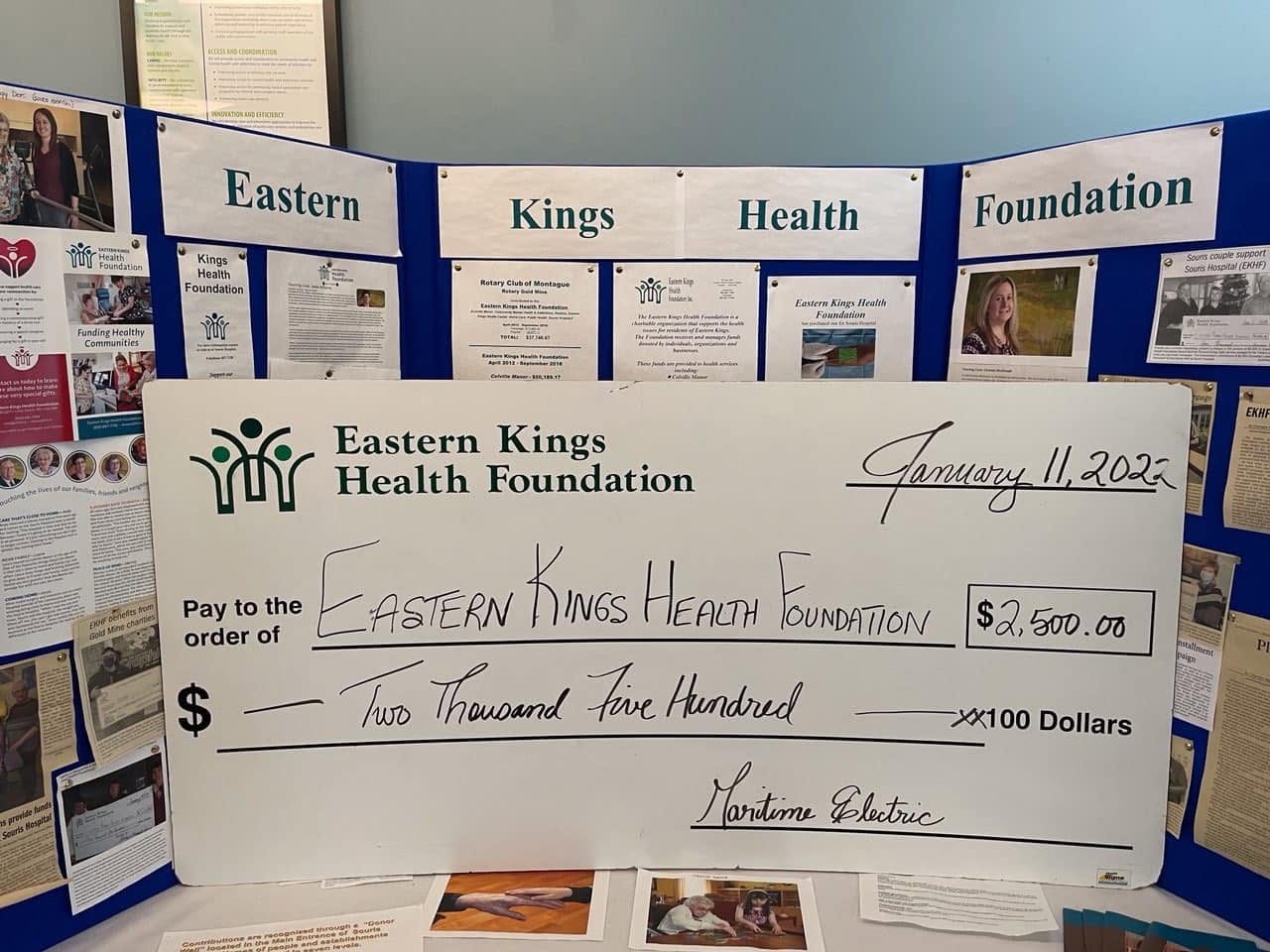 Maritime Electric donation presentation to the Eastern Kings Health Foundation