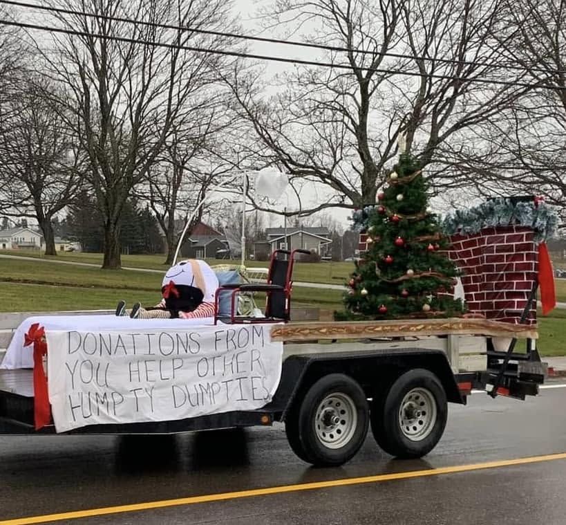 The Foundation’s Humpty Dumpty float in the Souris Christmas parade