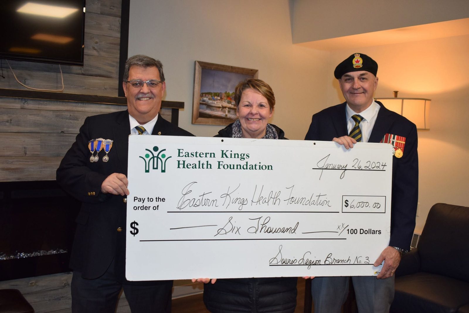 Souris Legion Branch 3 donation presentation to the Eastern Kings Health Foundation